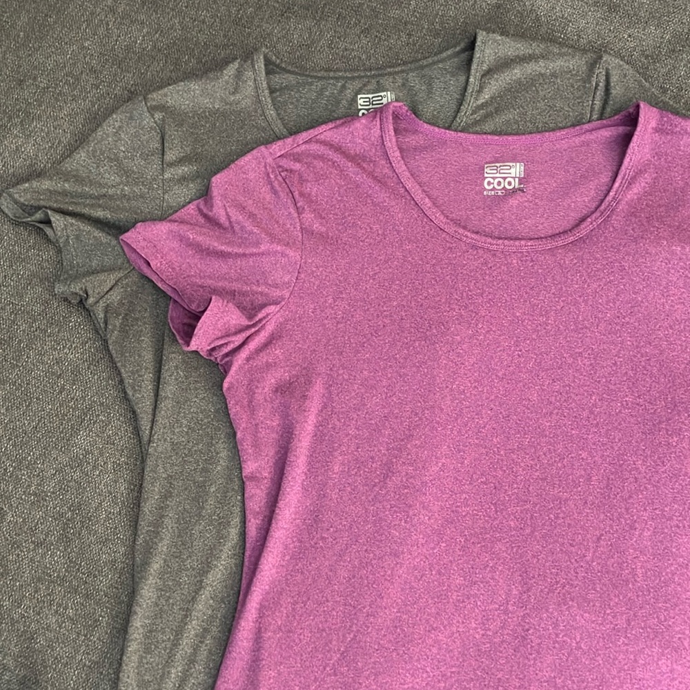 32 Degrees T-Shirts (1 purple & 1 gray)